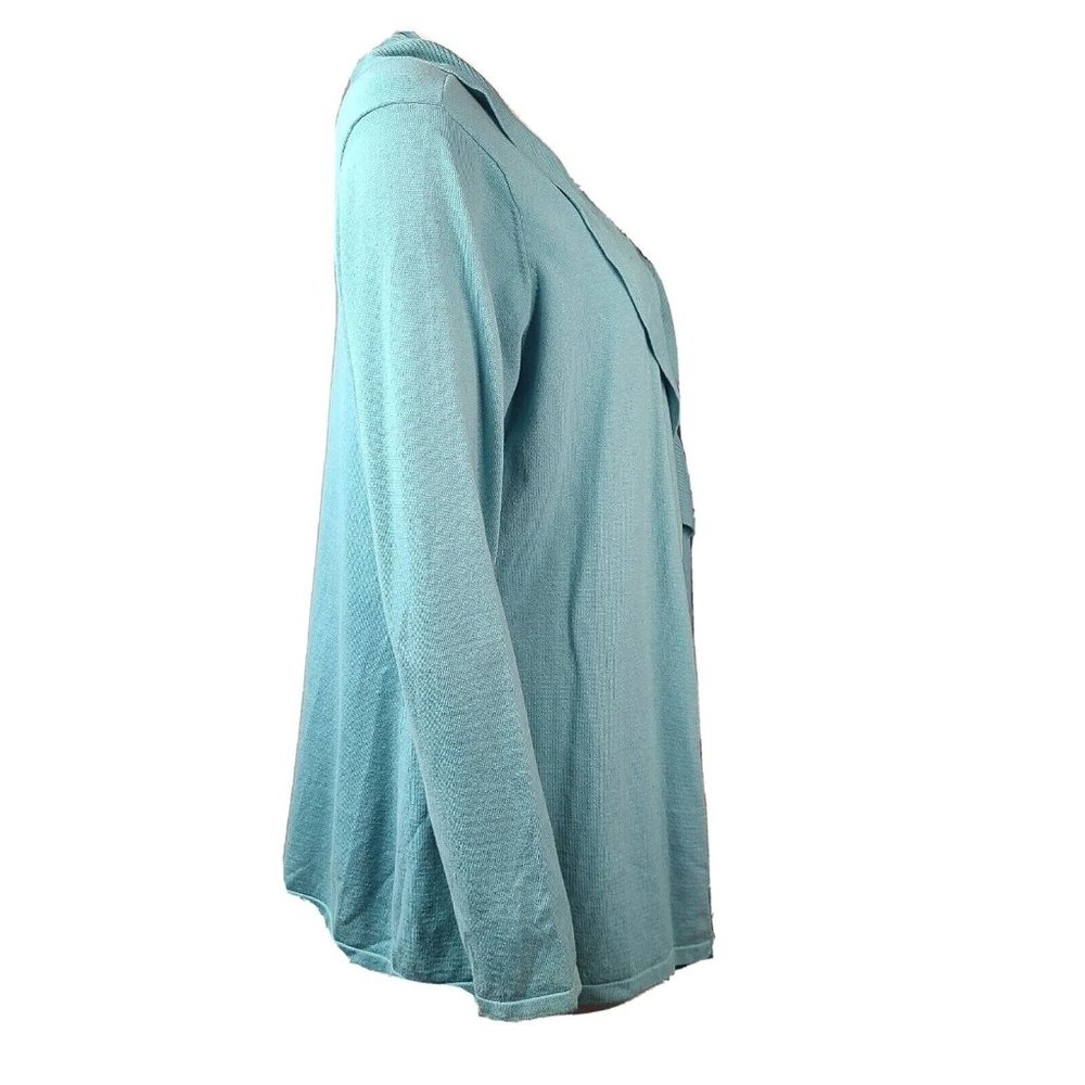 Charter Club Cardigan Sweater Womens 1X Solid All Blue Long Sleeve Open Front - Picture 4 of 6